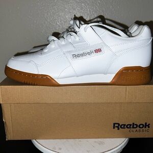 Reebok Classic Workout White Leather Gum Sole Retro Sneakers Mens US 10